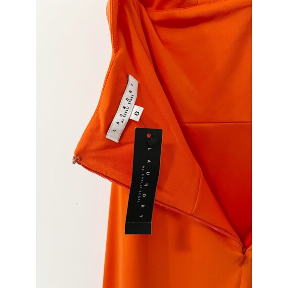 Laundry by Shelli Segal Orange Cocktail Party Halter Dress Size 8 - Picture 6 of 10